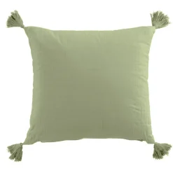 EMINZA Coussin carré gaze de coton (40 x 40 cm) Gaïa Vert tilleul Online