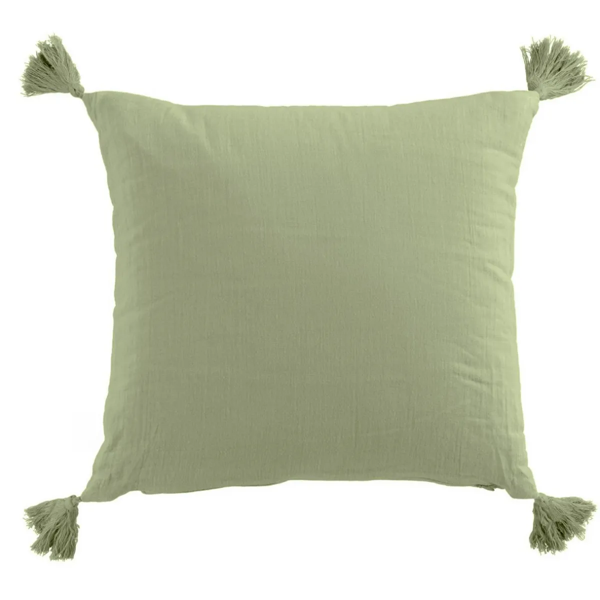 EMINZA Coussin carré gaze de coton (40 x 40 cm) Gaïa Vert tilleul Online