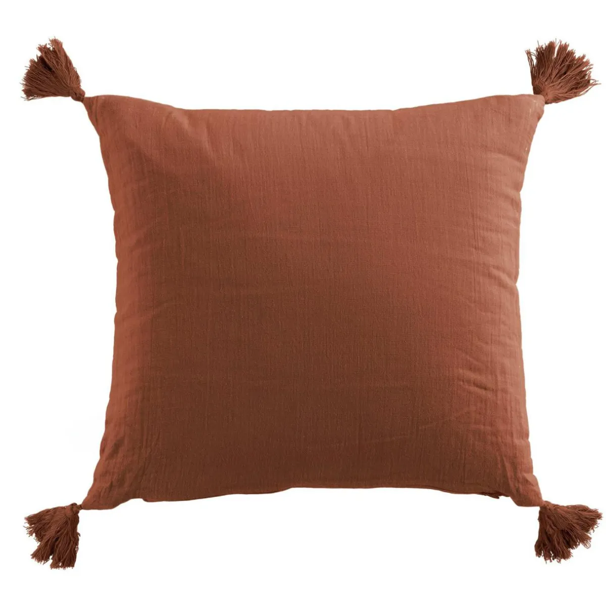 EMINZA Coussin carré gaze de coton (40 x 40 cm) Gaïa Terracotta Discount