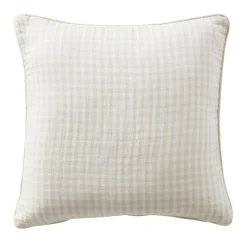 EMINZA Coussin carré gaze de coton (45 x 45 cm) Gaïa vichy Beige