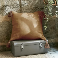 EMINZA Coussin carré gaze de coton (40 x 40 cm) Gaïa Camel New