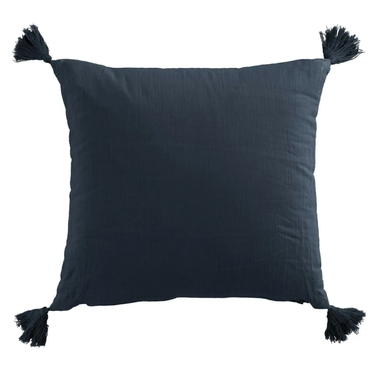 EMINZA Coussin carré gaze de coton (40 x 40 cm) Gaïa Bleu nuit Best