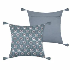 LOVELY CASA Coussin carré gaze de coton (40 cm) Sunda indigo Bleu Clearance