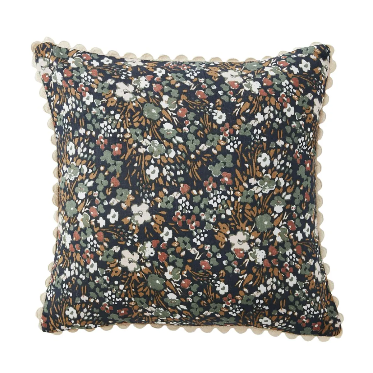 EMINZA Coussin carré gaze de coton (40 x 40 cm) Constance Bleu nuit Sale