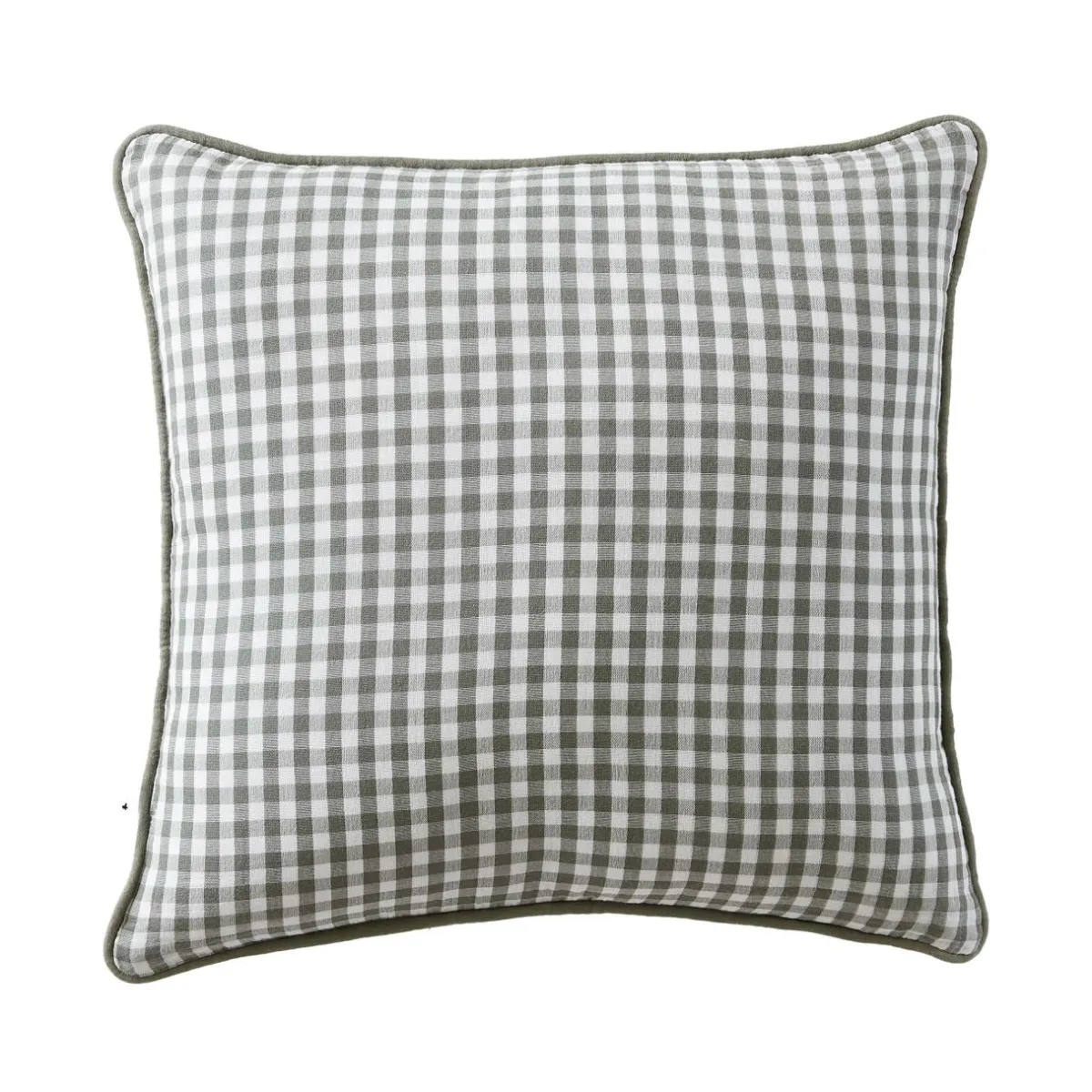 EMINZA Coussin carré gaze de coton (45 x 45 cm) Gaïa vichy Vert romarin Hot
