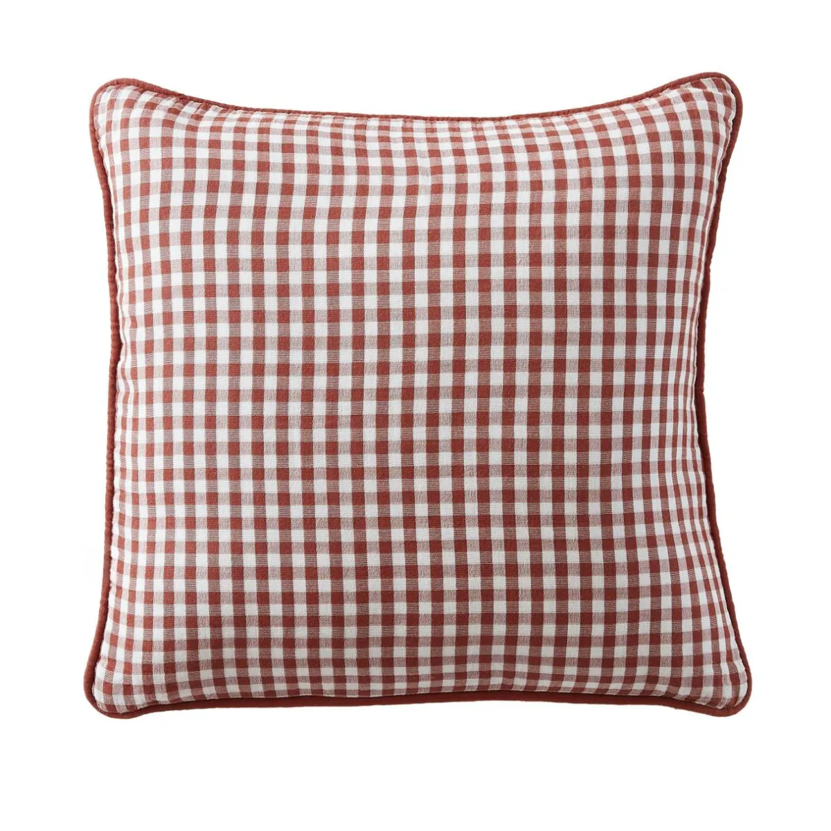 EMINZA Coussin carré gaze de coton (45 x 45 cm) Gaïa vichy Terracotta New