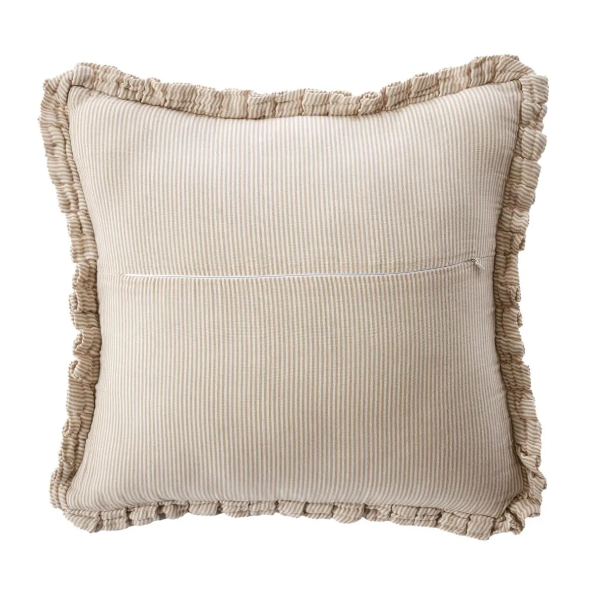 EMINZA Coussin carré gaze de coton (45 x 45 cm) Gaïa rayures Ficelle Rayure Ficelle Discount