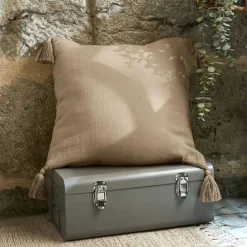 EMINZA Coussin carré gaze de coton (40 x 40 cm) Gaïa Ficelle Outlet
