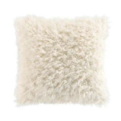 douceur d'intu017drieur Coussin carré imitation fourrure (45 x 45 cm) Mouton Ecru Sale