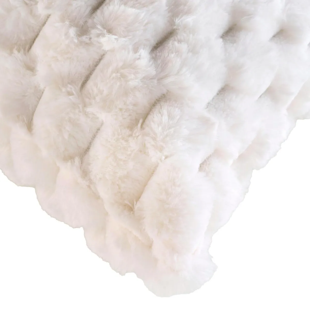 douceur d'intu017drieur Coussin carré imitation fourrure (45 x 45 cm) Frosty Ecru Clearance