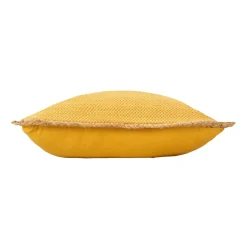 DOUCEUR D'INTERIEUR Coussin carré jute et coton (45 x 45 cm) Akina Jaune ocre