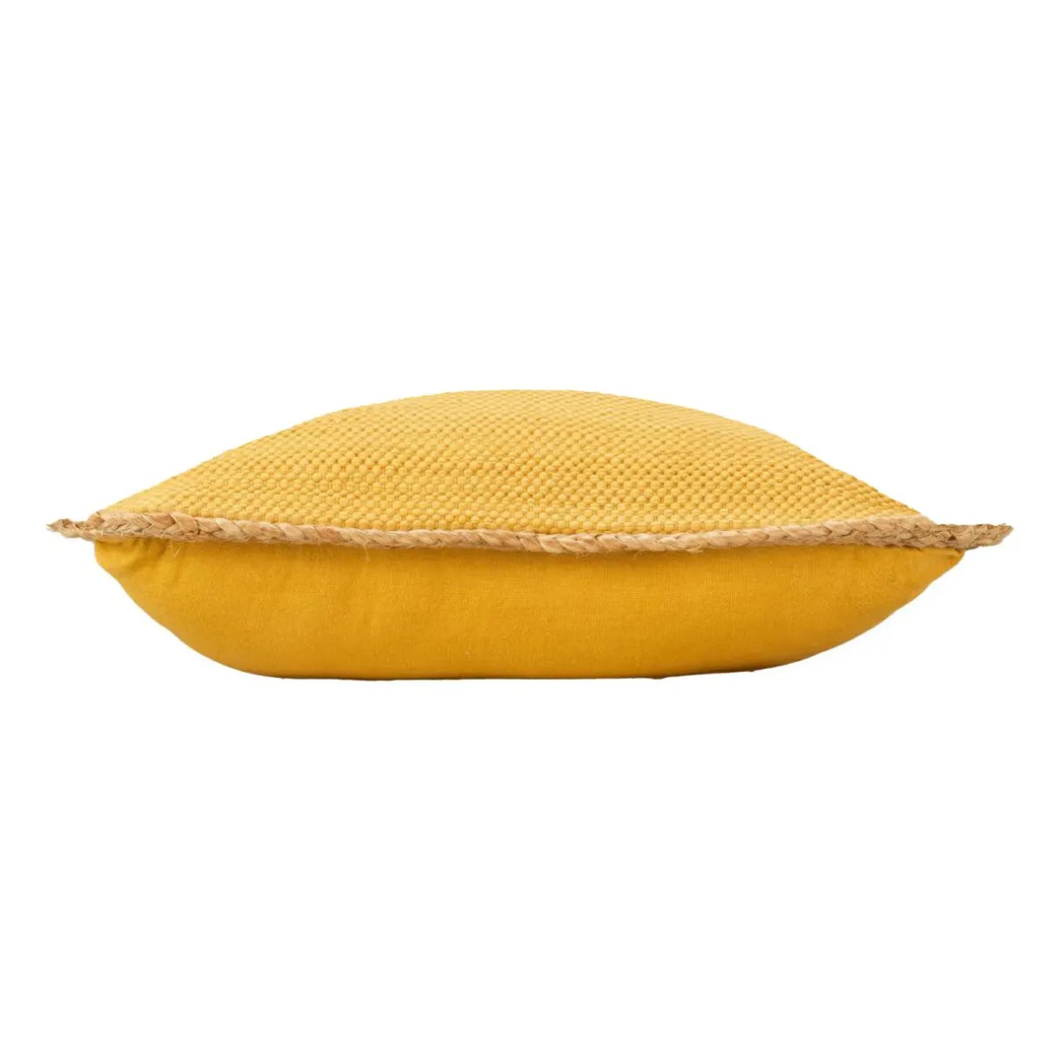 DOUCEUR D'INTERIEUR Coussin carré jute et coton (45 x 45 cm) Akina Jaune ocre
