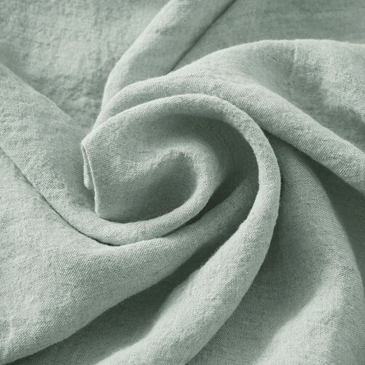 EMINZA Coussin carré lin lavé (45 cm) Louise Vert Eucalyptus Best