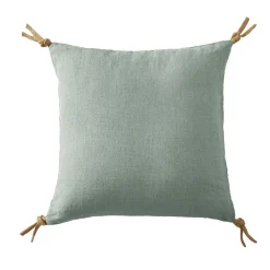 EMINZA Coussin carré lin lavé (45 cm) Louise Vert Eucalyptus Best