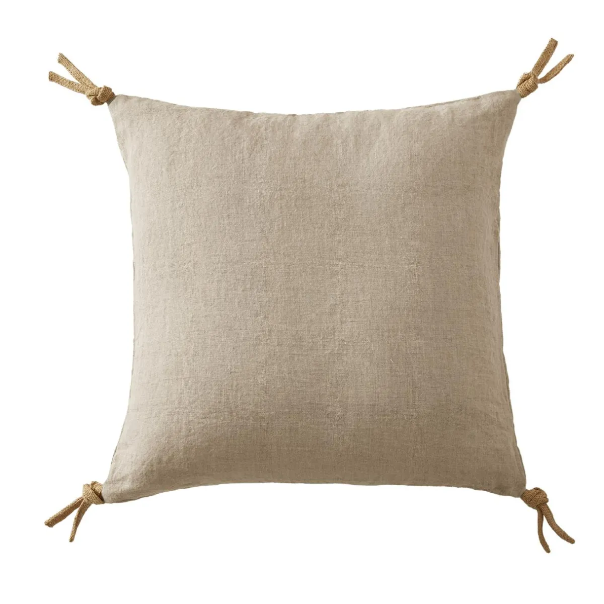 EMINZA Coussin carré lin lavé (45 cm) Louise Beige