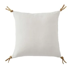 EMINZA Coussin carré lin lavé (45 cm) Louise Blanc