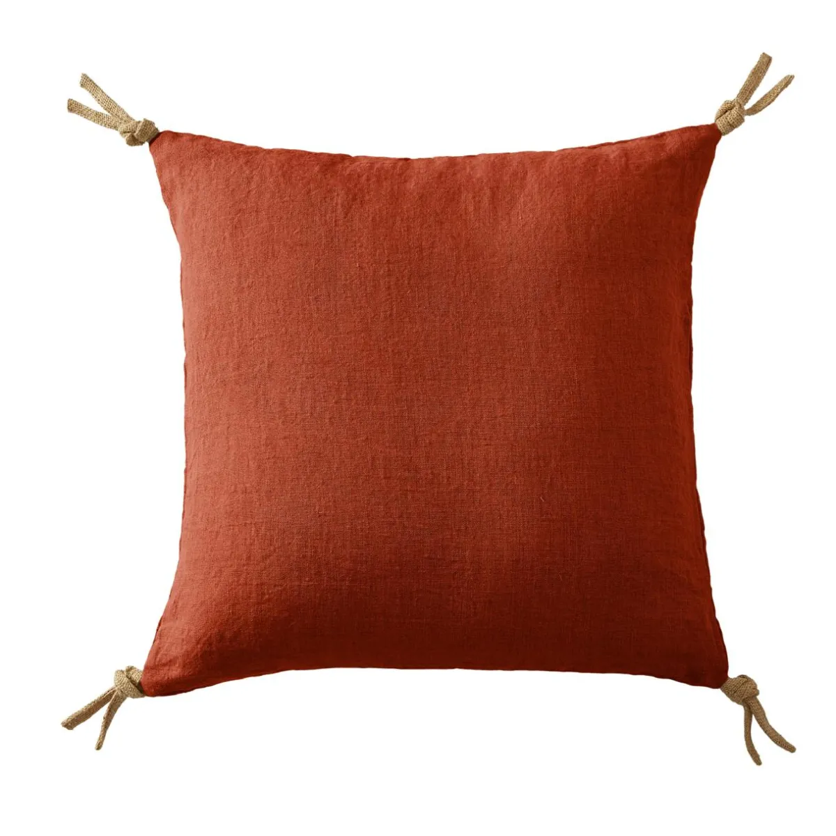 EMINZA Coussin carré lin lavé (45 cm) Louise Terracotta Sale