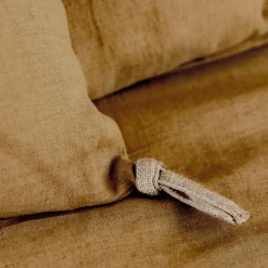 EMINZA Coussin carré lin lavé (45 cm) Louise Caramel Discount