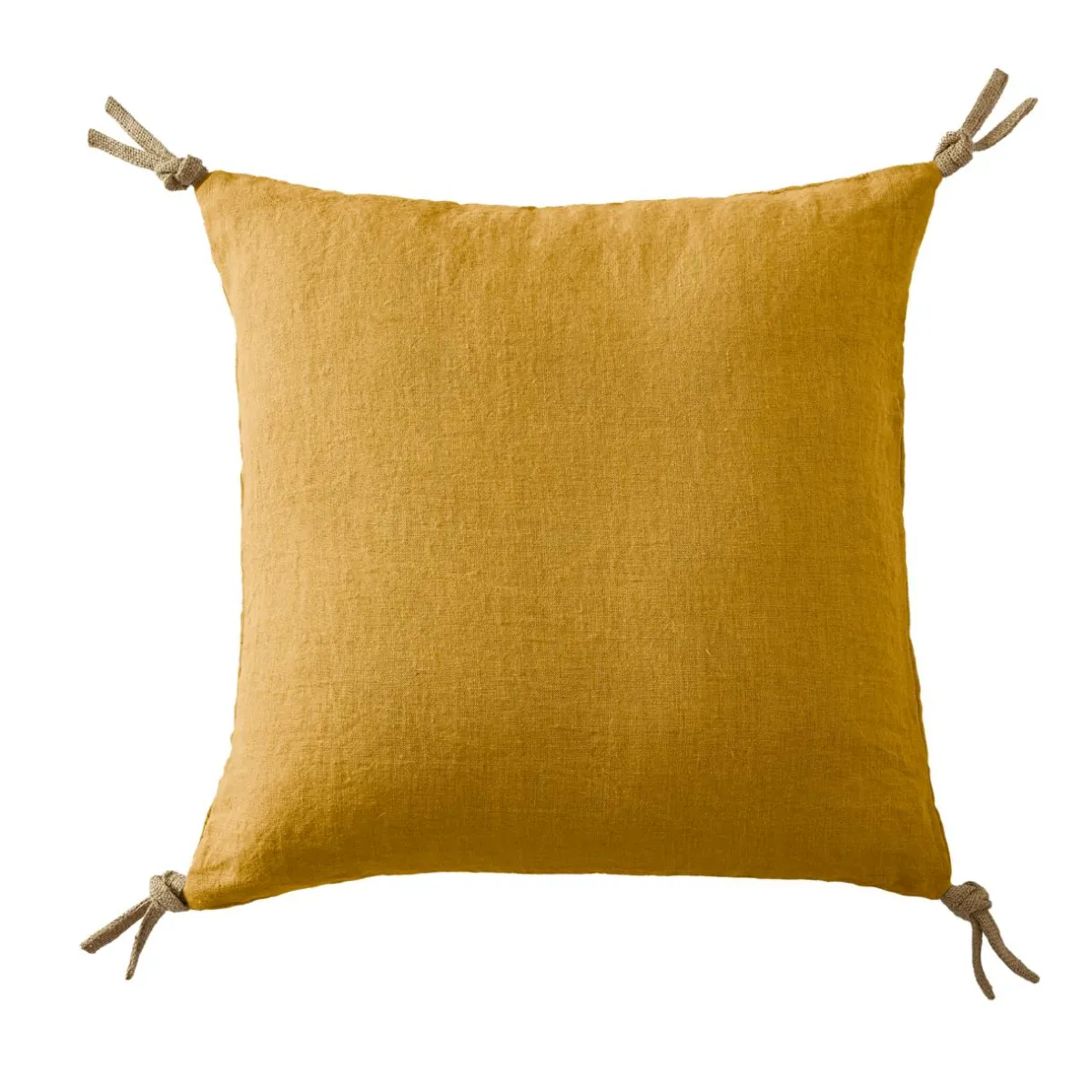 EMINZA Coussin carré lin lavé (45 cm) Louise Jaune moutarde Outlet
