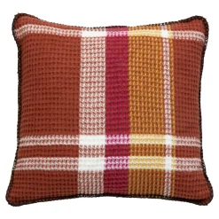 Atmosphera, cru017dateur d'intu017drieur Coussin carré nid d'abeille (45 x 45 cm) Owen Terracotta Clearance