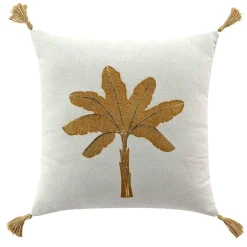 DOUCEUR D'INTERIEUR Coussin carré pompons (45 x 45 cm) Théa Marron Best