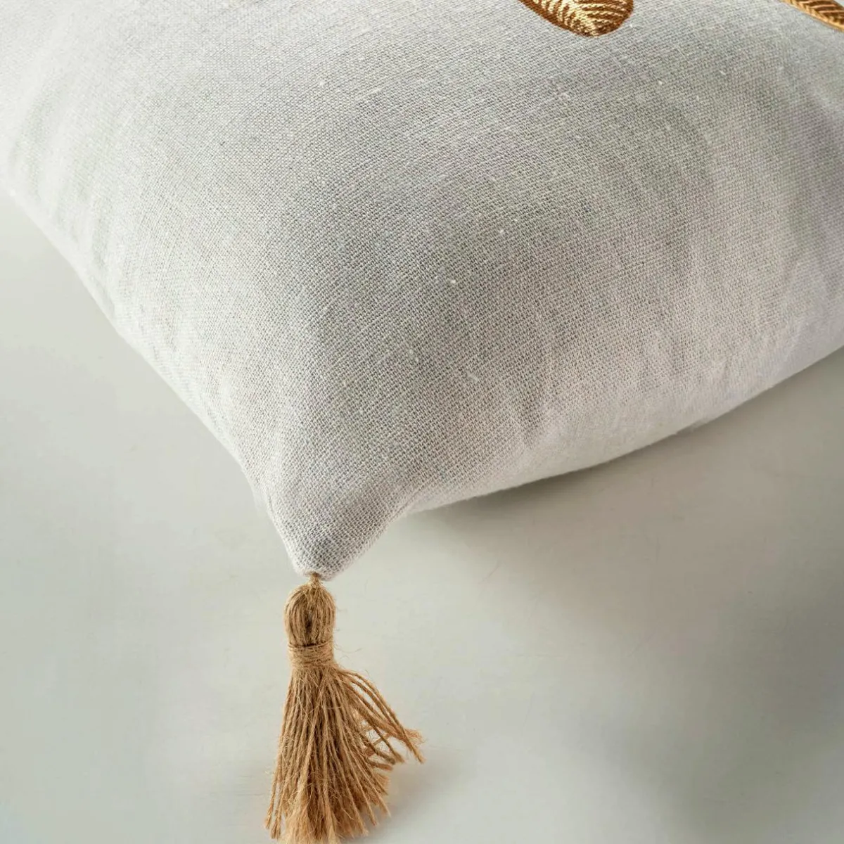DOUCEUR D'INTERIEUR Coussin carré pompons (45 x 45 cm) Théa Marron Best