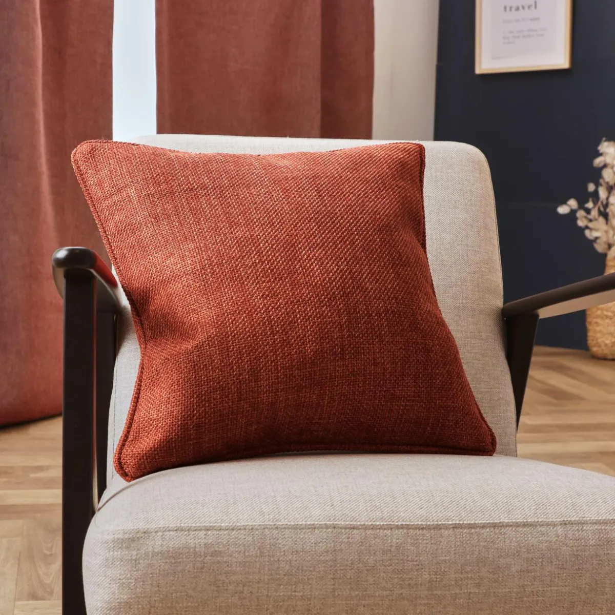 EMINZA Coussin carré tissé (45 x 45 cm) Alba Terracotta Sale
