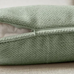 EMINZA Coussin carré tissé (45 x 45 cm) Alba Vert romarin Online