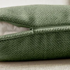 EMINZA Coussin carré tissé (45 x 45 cm) Alba Vert kaki Sale