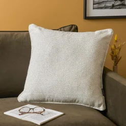 EMINZA Coussin carré tissé (50 x 50 cm) Oscar Ivoire Discount