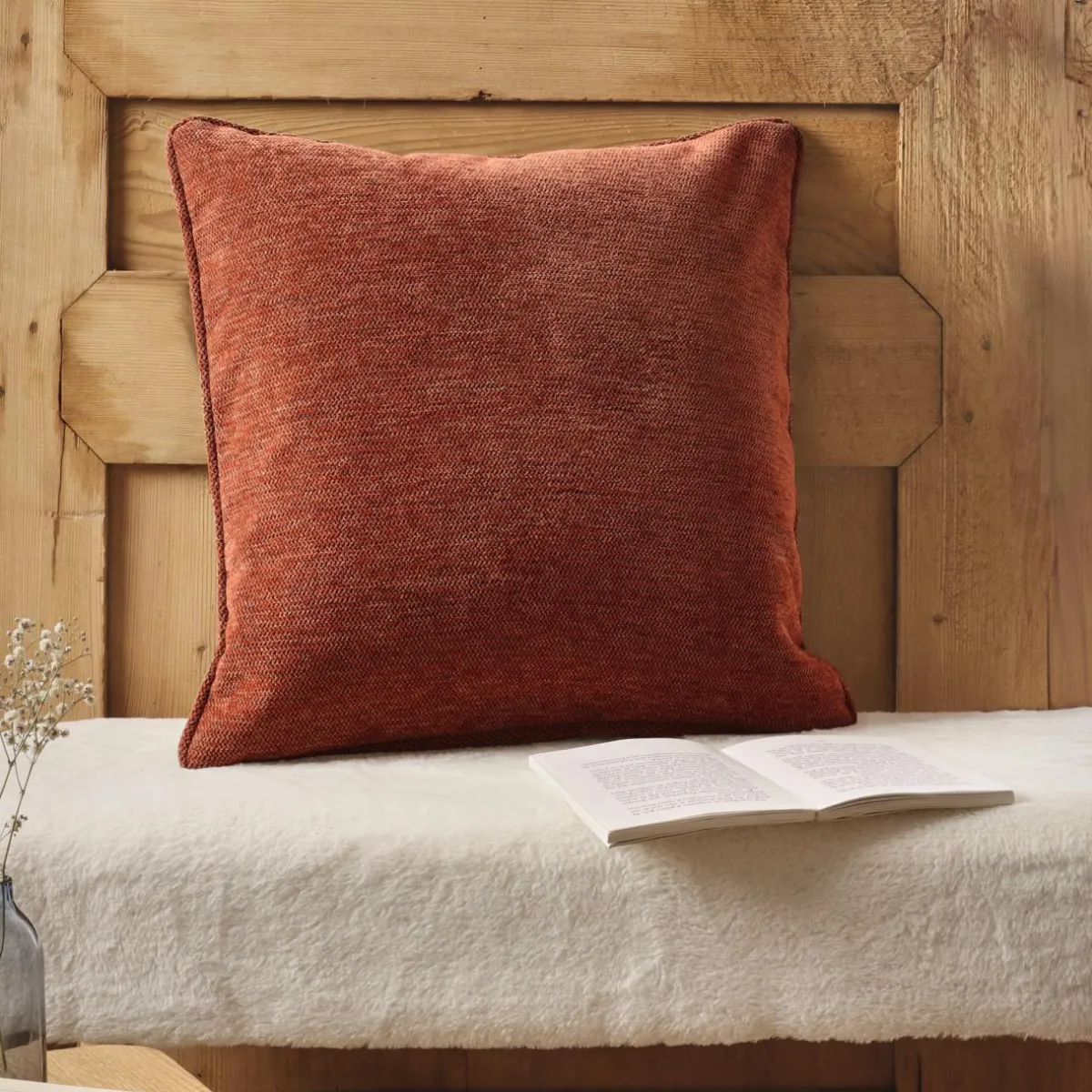 EMINZA Coussin carré tissé (45 x 45 cm) Magnus Terracotta Best