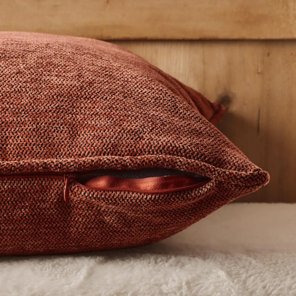 EMINZA Coussin carré tissé (45 x 45 cm) Magnus Terracotta Best