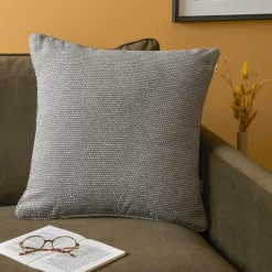 EMINZA Coussin carré tissé (50 x 50 cm) Oscar Gris Anthracite Online