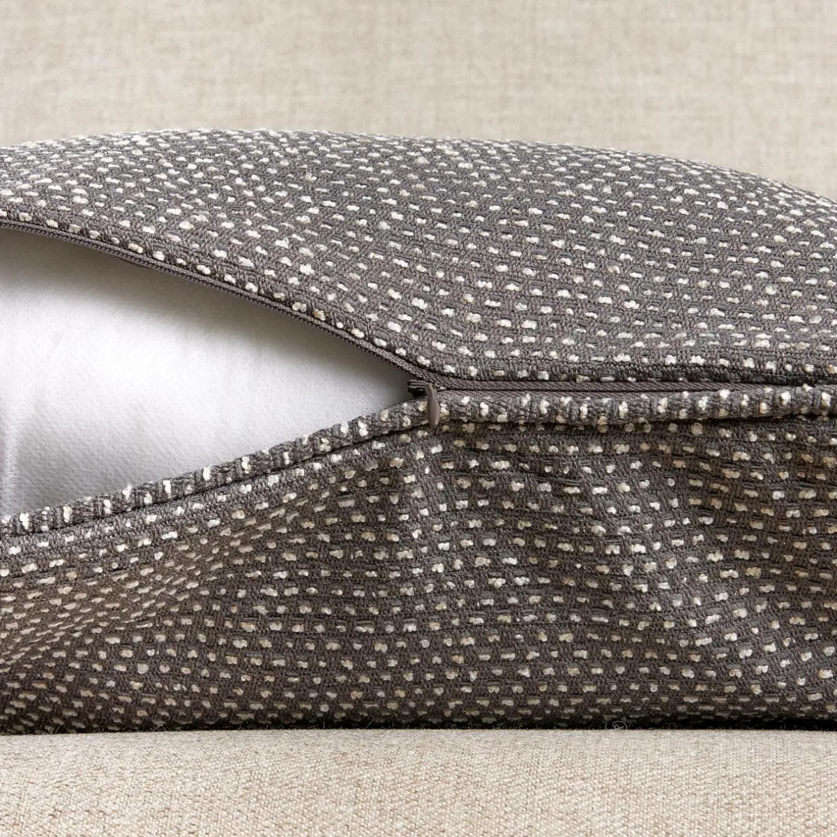 EMINZA Coussin carré tissé (50 x 50 cm) Oscar Gris Anthracite Online