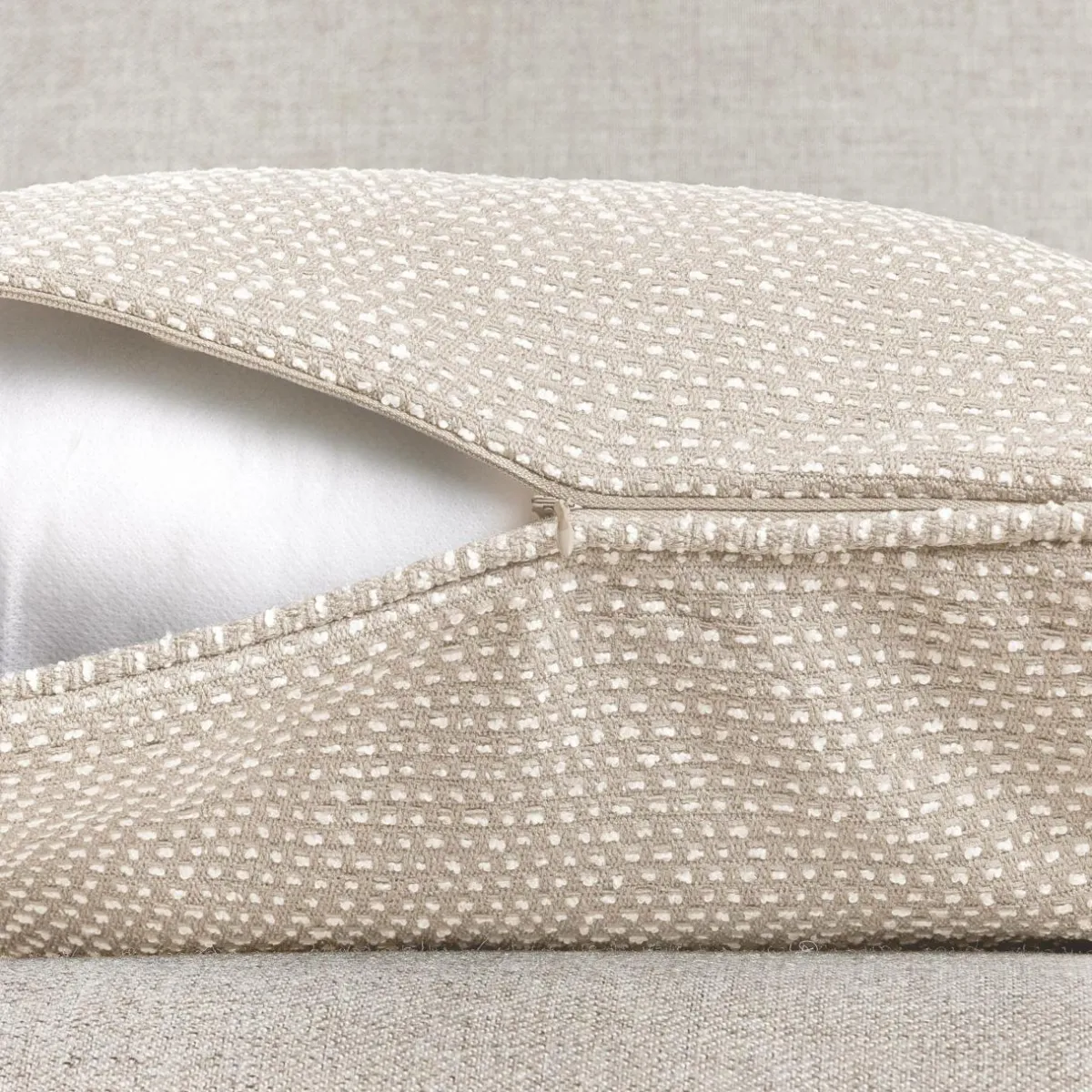 EMINZA Coussin carré tissé (50 x 50 cm) Oscar Taupe Discount