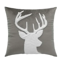 douceur d'intu017drieur Coussin carré velours (45 x 45 cm) Vik Gris Anthracite Clearance