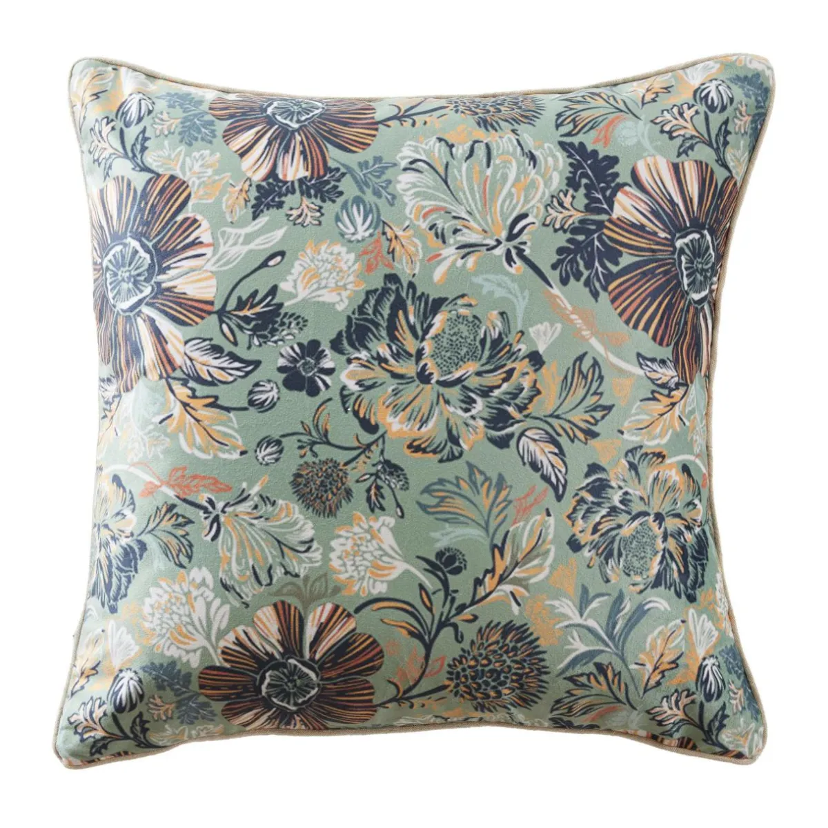 EMINZA Coussin carré velours (50 x 50 cm) Dolores Vert Discount