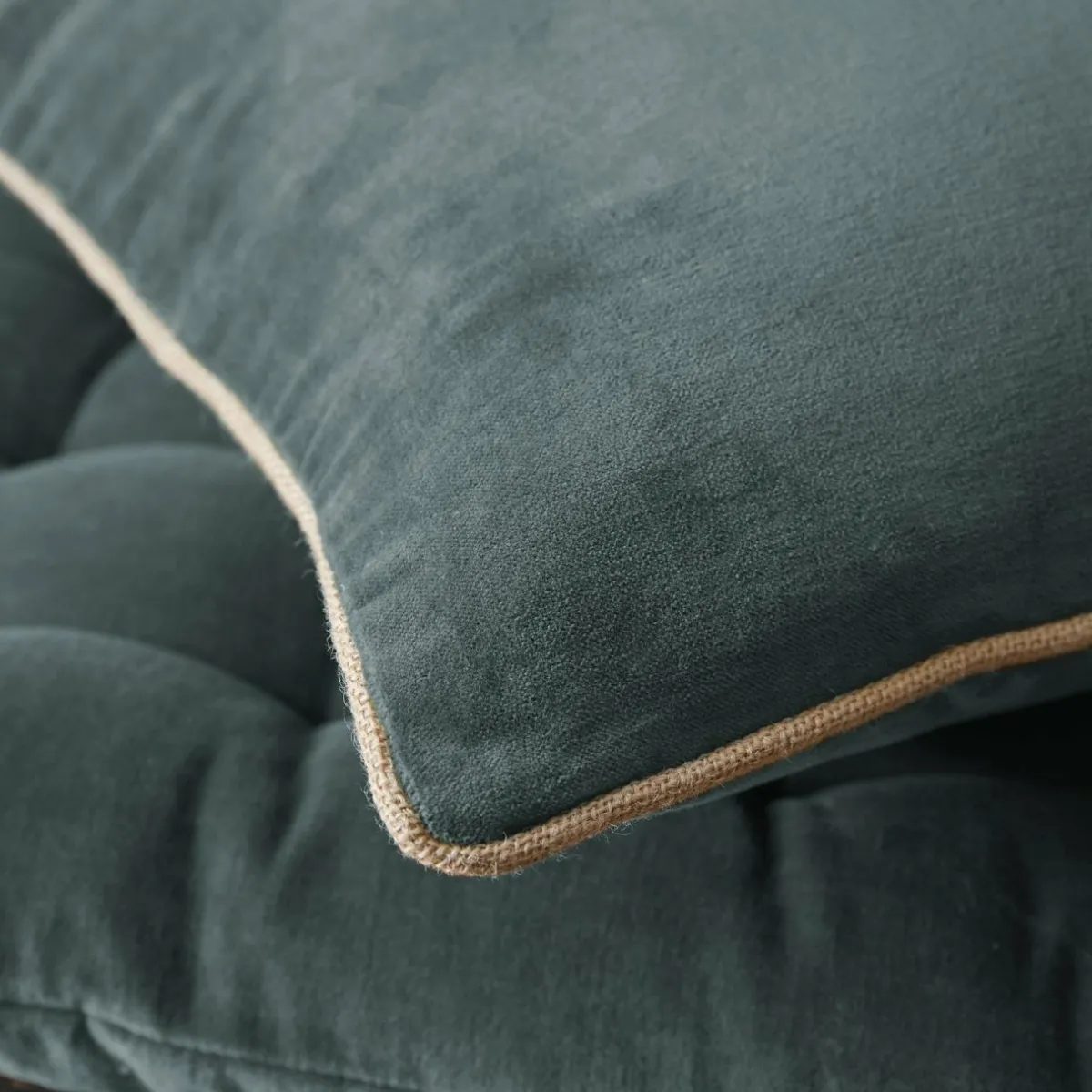 EMINZA Coussin carré velours de coton (45 x 45 cm) Victor Gris ardoise Best
