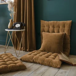 EMINZA Coussin carré velours de coton (45 x 45 cm) Victor Camel Clearance