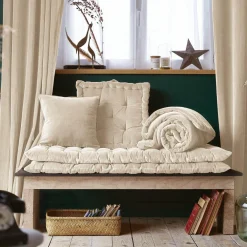 EMINZA Coussin carré velours de coton (45 x 45 cm) Victor pampa Beige Online