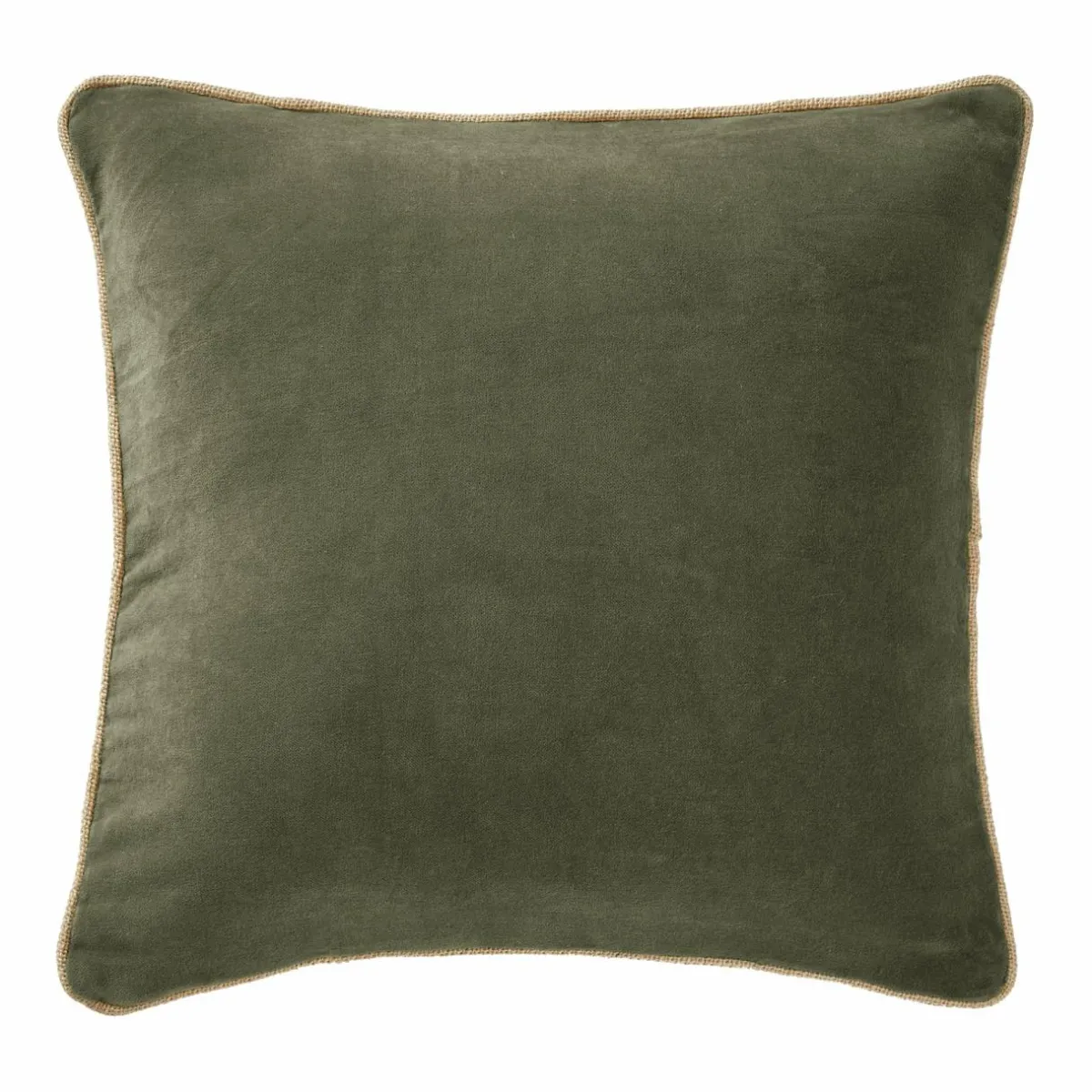 EMINZA Coussin carré velours de coton (45 x 45 cm) Victor thym Vert Hot