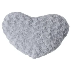 ATMOSPHERA Coussin Cœur (28 x 36 cm) Bouclée Gris