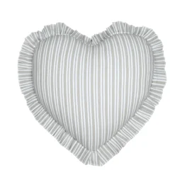 STOF Coussin cœur coton (45 x 45 cm) Joséphine Gris New