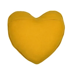 STOF Coussin cœur effet soie (40 x 40 cm) Emmy Jaune moutarde Discount