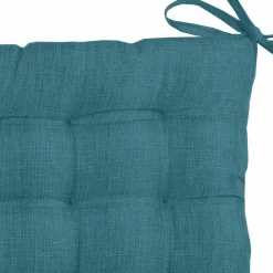 LOVELY CASA Coussin de chaise carré 16 points (40 x 40 cm) Béa Bleu canard Best