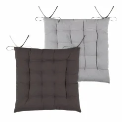 LOVELY CASA Coussin de chaise carré (40 x 40 cm) Duo Gris Anthracite Hot
