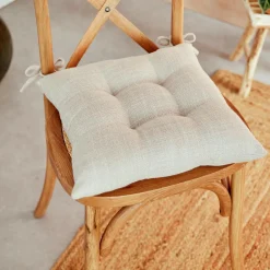 Atmosphera, cru017dateur d'intu017drieur Coussin de chaise carré (38 x 38 cm) Clem lin Beige New