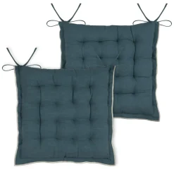 STOF Coussin de chaise carré coton (38 x 38 cm) Helios Bleu Hot