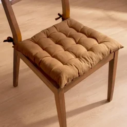 EMINZA Coussin de chaise carré coton (40 x 40 cm) Pixel Camel New