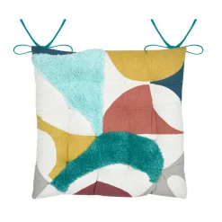 STOF Coussin de chaise carré coton (38x38 cm) Blokken Multicolore Hot